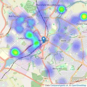 Burchell Edwards - Mansfield listings heatmap