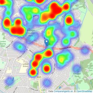 Burchell Edwards - Sheldon listings heatmap