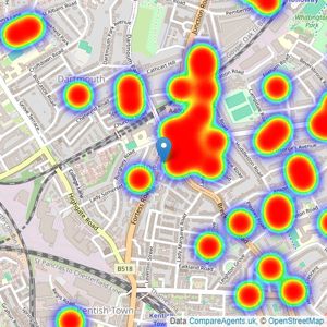 Burghleys Estate Agents - London listings heatmap