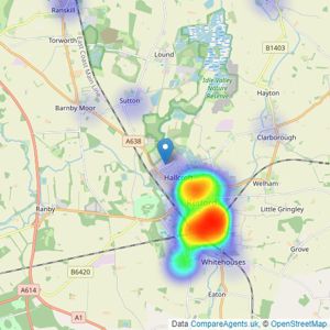 Burgin Atkinson - Retford listings heatmap