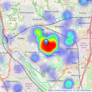 Burgoynes Estate Agents - Exeter listings heatmap