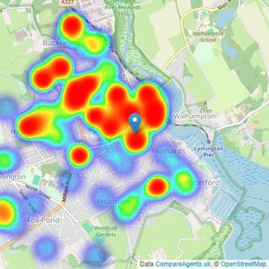 Burkmars Estate Agents - Lymington listings heatmap