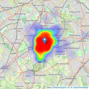 Burn & Warne - Sutton listings heatmap