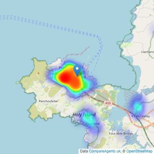 Burnells - Holyhead listings heatmap