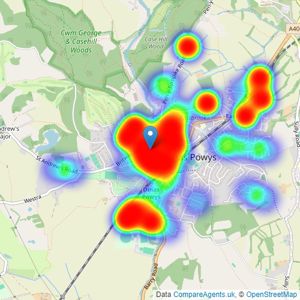 Burnett Davies with Easton - Dinas Powys listings heatmap