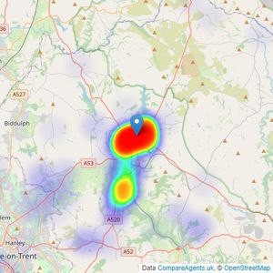 Bury & Hilton - Leek listings heatmap