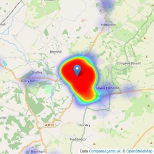 Butfield Breach - Calne listings heatmap