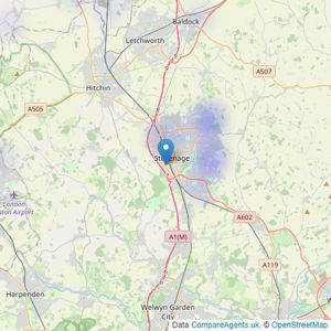 Butler Residential - Stevenage listings heatmap