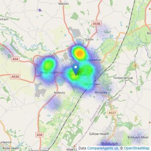 Butters John Bee - Congleton listings heatmap