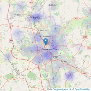 Butters John Bee Land - Stoke-on-Trent listings heatmap