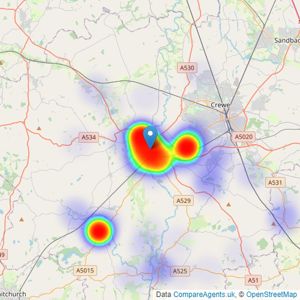 Butters John Bee - Nantwich listings heatmap