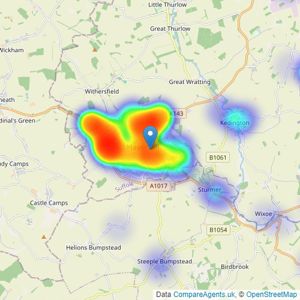 Bychoice - Haverhill listings heatmap