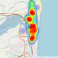 Bycroft Estate Agents - Great Yarmouth listings heatmap