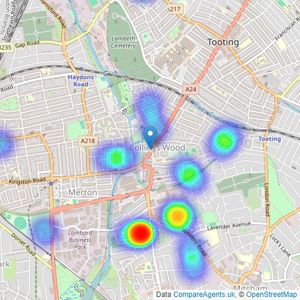 C James & Co - Colliers Wood listings heatmap