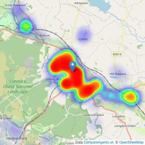 C residential Ltd - Rugeley listings heatmap