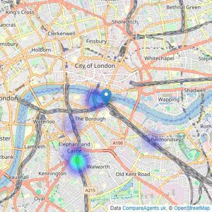 Caddingtons - London listings heatmap