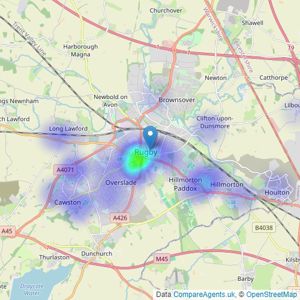 Cadman Homes - Rugby listings heatmap