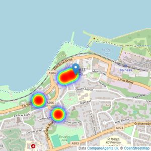 Caesar & Howie - Bo'Ness listings heatmap