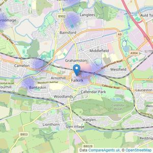 Caesar & Howie - Falkirk listings heatmap