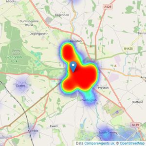 Cain & Fuller Estate Agents - Cirencester listings heatmap