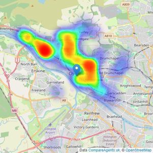 Caledonia Bureau - Clydebank listings heatmap