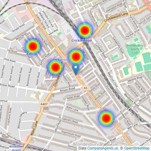 Callaway & Co - Cricklewood listings heatmap