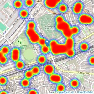 Camerons Stiff & Co - Queens Park listings heatmap