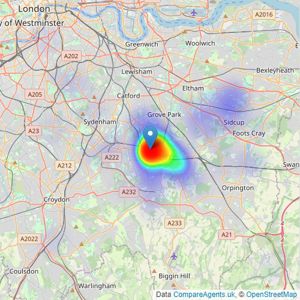 Capital Estate Agents - Bromley listings heatmap