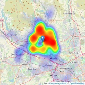 Cardwells Sales - Lettings, Management & Commercial, Bolton listings heatmap