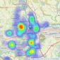 Cardwells Sales - Lettings, Management & Commercial, Bury listings heatmap