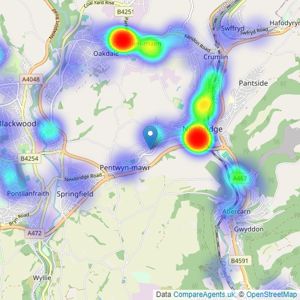 Cariad Property - Newbridge listings heatmap