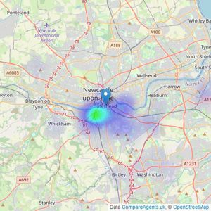 Carousel Estate Agents - Gateshead listings heatmap