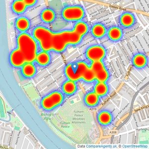 Carter Jonas - Fulham listings heatmap