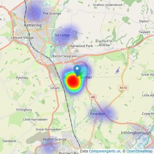 Carter Williams Ltd - Burton Latimer listings heatmap