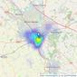 Carters Estate Agents - Bletchley listings heatmap