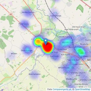 Carters Estate Agents - Stony Stratford listings heatmap