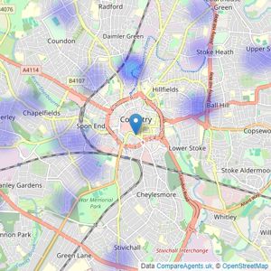 Cartwright Hands - Coventry listings heatmap