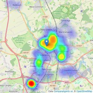 Cassidy & Tate - St Albans listings heatmap