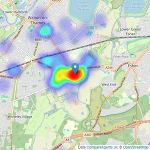 Castle Wildish - Hersham listings heatmap