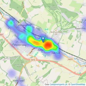 Castles Estate Agents - Berkhamsted listings heatmap