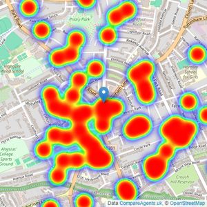 Castles Estate Agents - Crouch End listings heatmap