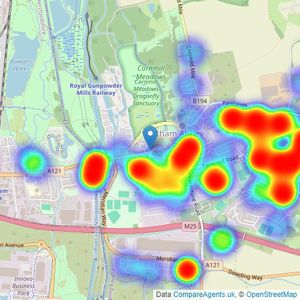 Castles Estate Agents - Essex & Hertfordshire listings heatmap