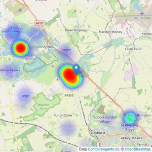 CBSlade - Cricklade listings heatmap