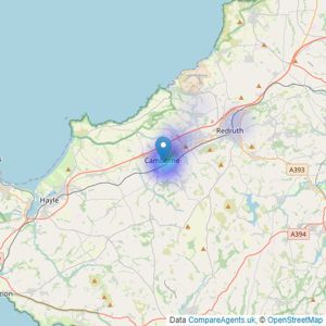 Celtic Estate Agents - Camborne listings heatmap