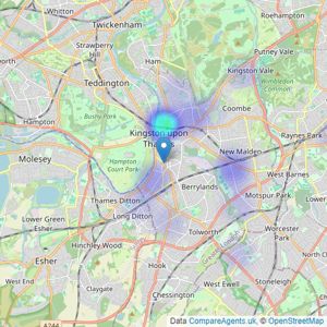 Century 21 Royale - Kingston Upon Thames listings heatmap