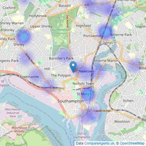 Century21 Southampton - Southampton listings heatmap