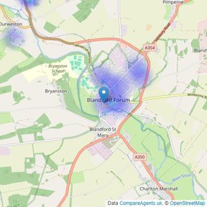 Chaffers - Blandford Forum listings heatmap