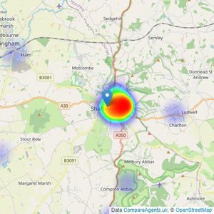 Chaffers Estate Agents Ltd - Shaftesbury listings heatmap