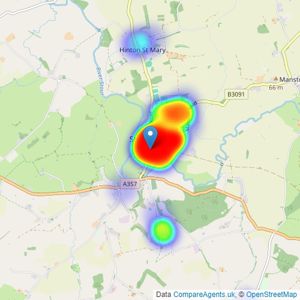 Chaffers Estate Agents Ltd - Sturminster Newton listings heatmap