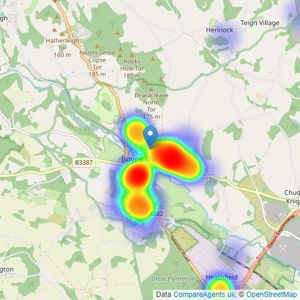 Chamberlains - Bovey Tracey listings heatmap